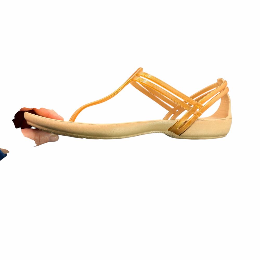 Crocs Women’s Strappy Sandals Tan Nude W 9 Comfort Summer Shoes - Picture 8 of 9